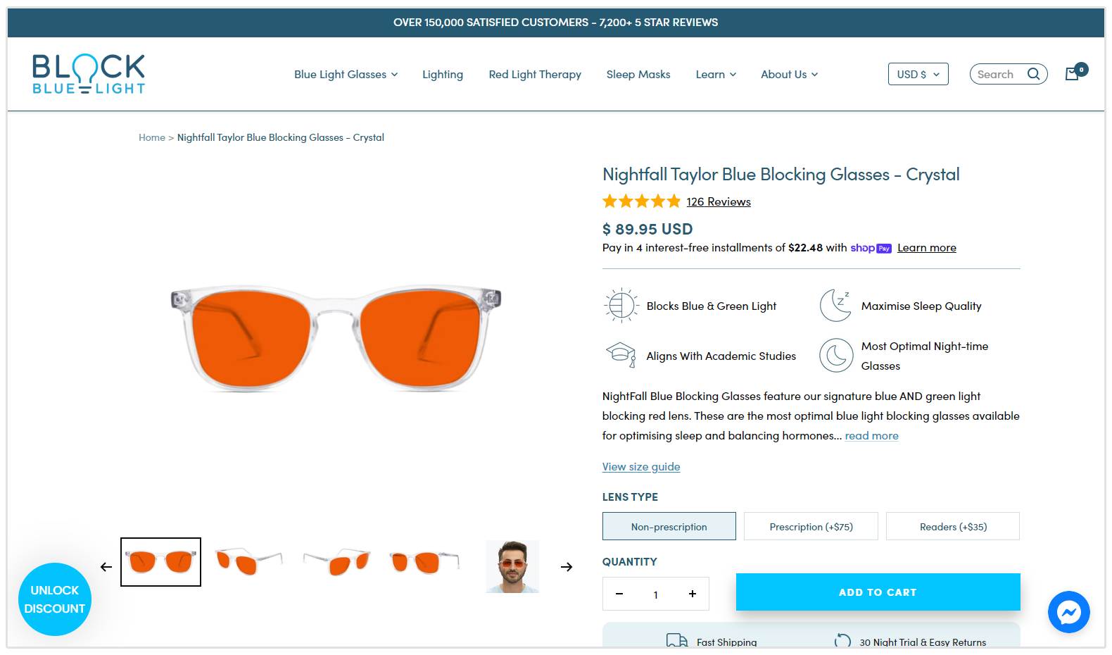 blue light blocking glasses product description